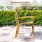 Natural Grey Acacia Wood Patio Chairs Set of 2 with Breathable Fabric and Ergonomic Comfort